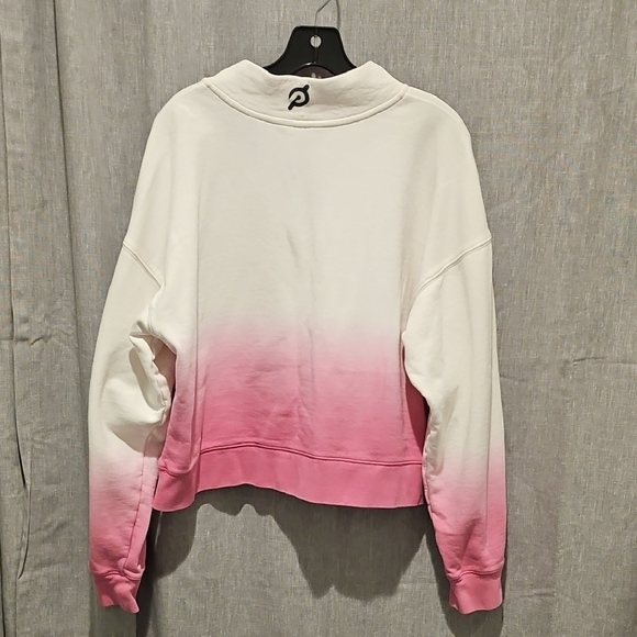 Peloton Women's Pink and White Ombre Half Zip Sweatshirt - Picture 5 of 16